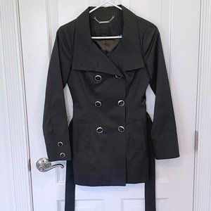 White House Black Market classic black trench coat